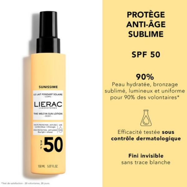 Lierac Sunissime le lait fondant solaire corps SPF50 150ml