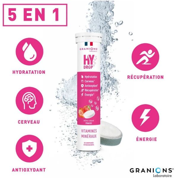 Granions Hydrop hydratation fraise 20 comprimés