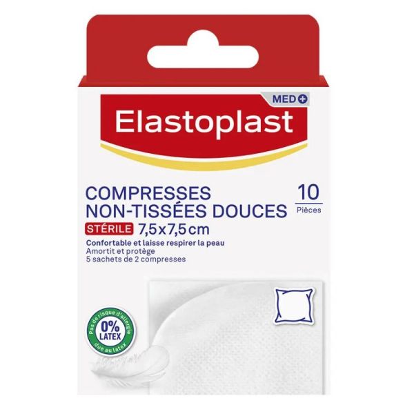 Elastoplast 1er secours compresses non-tissées douces 10 compresses