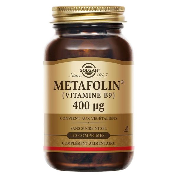 Solgar Metafolin® Vitamine B9 400 µg Maternité 50 comprimés