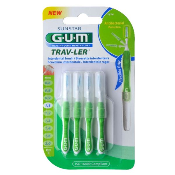 Gum Trav-ler 4 brossettes interdentaires 1.1 mm n°1414