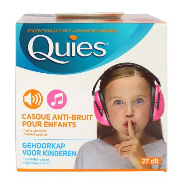 Quies casque anti-bruit protection auditive enfants rose