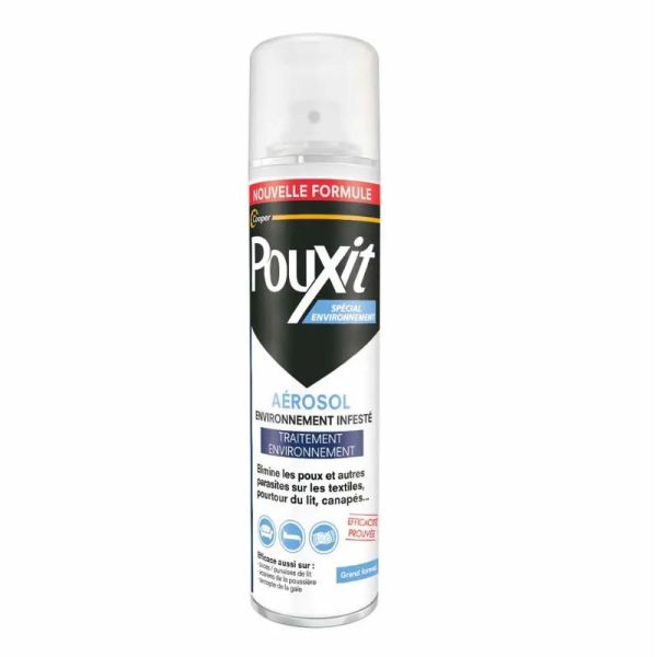 Pouxit Environnement aérosol traitement de l'environnement Infesté 250ml