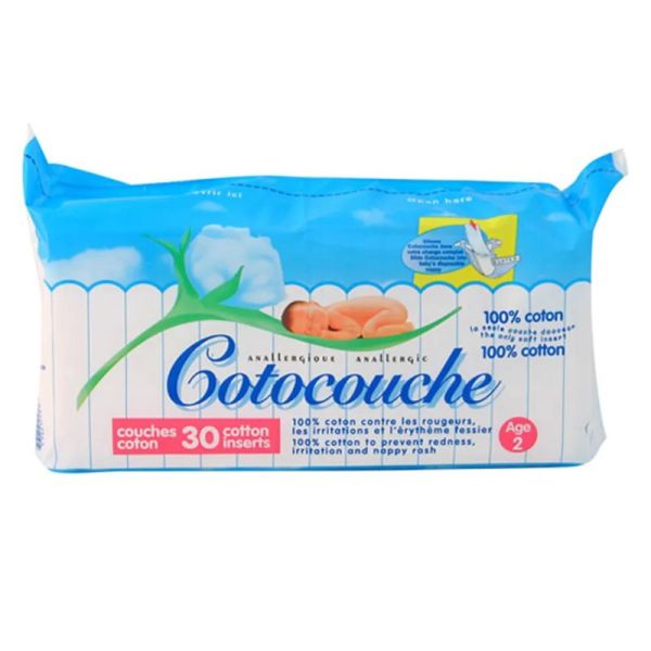 Cotocouche anallergique 2ème âge 30 couches coton