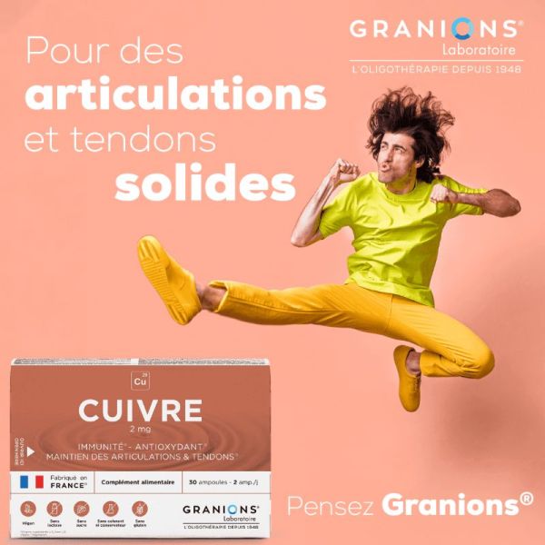 Granions Cuivre 2mg oligoéléments 30 ampoules buvables