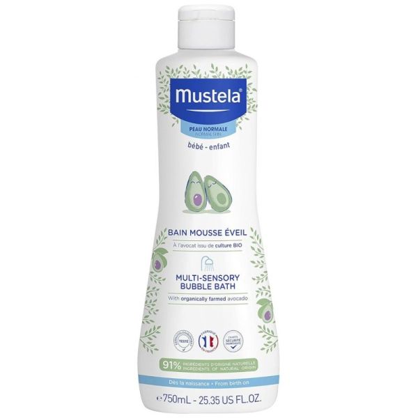 Mustela bain mousse éveil bébé à l'avocat 750ml