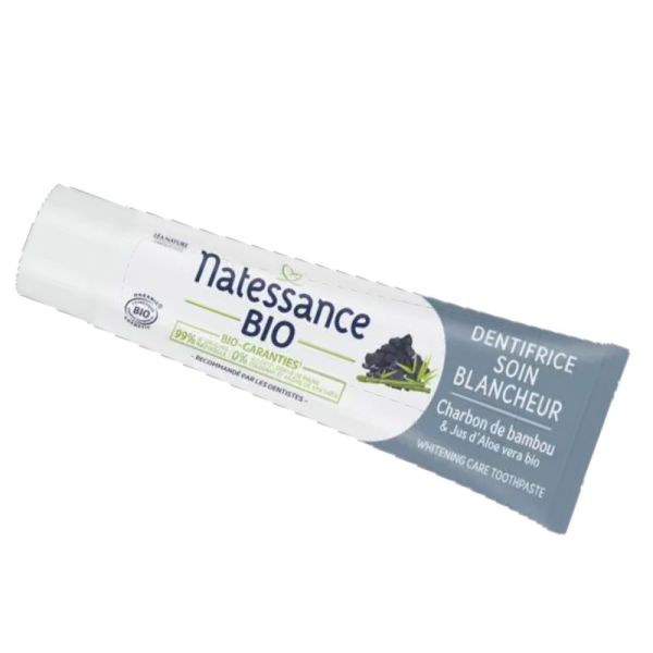 Natessance Dentifrice soin blancheur charbon bambou bio 75ml