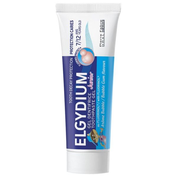 Elgydium Kids gel dentifrice Junior Protection Caries 7/12 Ans Bubble 50 ml