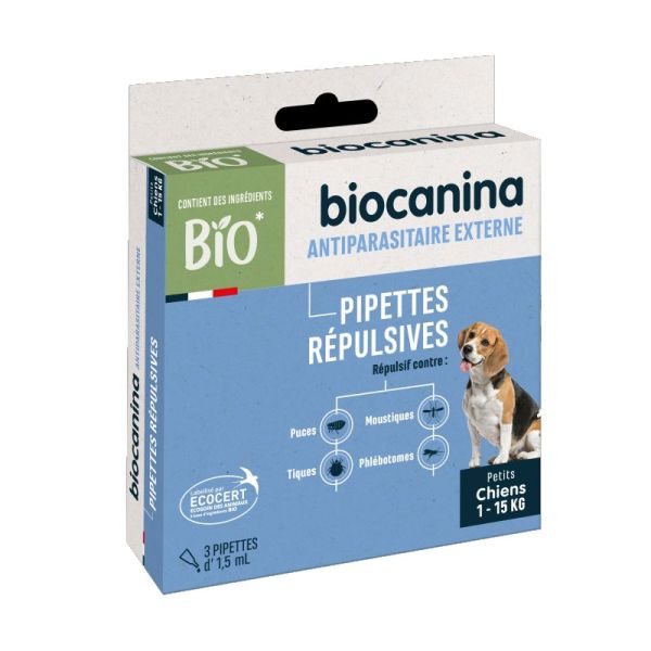 Biocanina Pipettes Répulsives petit chien 3 pipettes