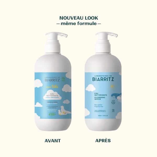 Laboratoires de Biarritz bébé eau nettoyante bio visage et corps 200ml