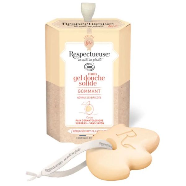 Respectueuse Gel douche solide bio Gommant Corps Parfum Amande 75g