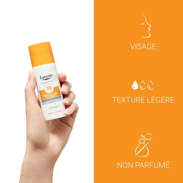 Eucerin Sun Photoaging Control SPF50 protection solaire fluide anti âge 50ml