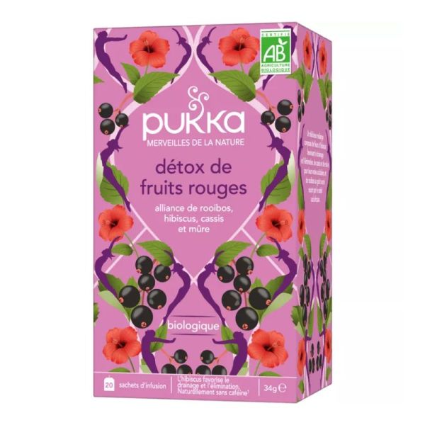 Pukka Bio Tisane Détox de Fruits rouges 20 sachets