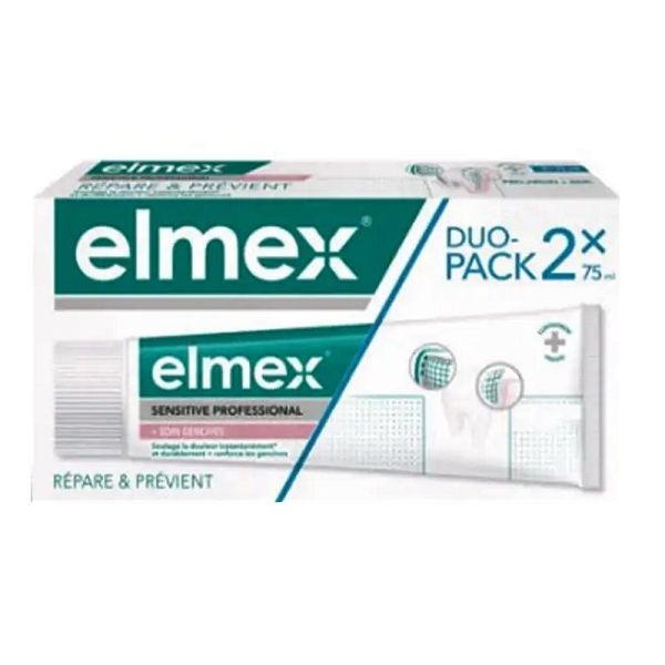 Elmex Sensitive Professional Dentifrice Soins Gencives 2x75ml