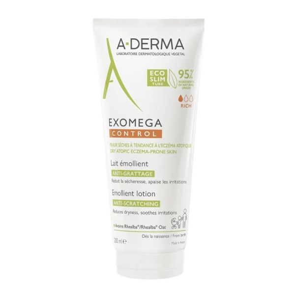 A-Derma  Exomega Control lait émollient anti-grattage 200ml