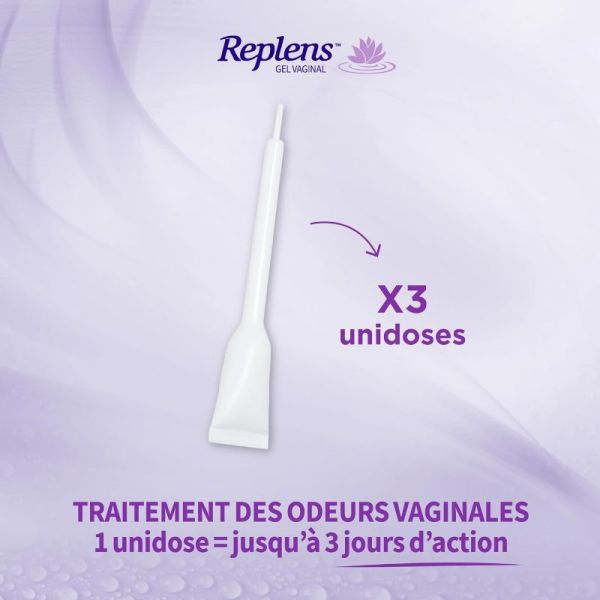 Replens gel traitement des odeurs vaginales 3 unidoses de 7,8g