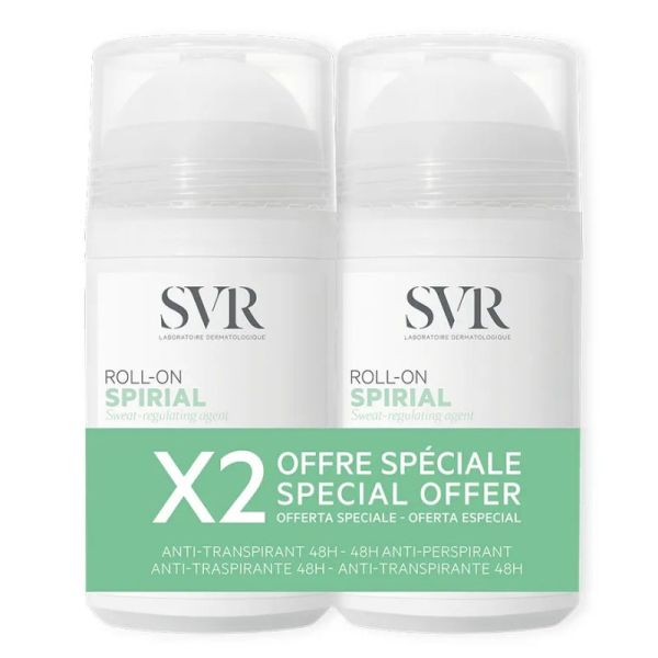 SVR Spirial roll-on deodorant anti-transpirant intense 48h 2x50ml