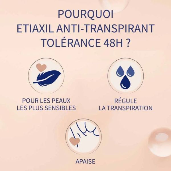 Etiaxil anti-transpirant déodorant Roll-on 48H Tolérance peaux sensibles 2x50ml