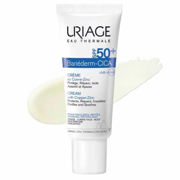 Uriage Bariéderm Cica SPF50+ crème réparatrice au cuivre-zinc 40ml