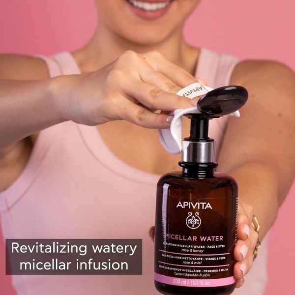 Apivita Eau micellaire apaisante et démaquillante visage et yeux 300ml