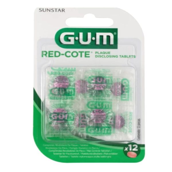Gum Red Cote Révélateur de plaque 12 comprimés
