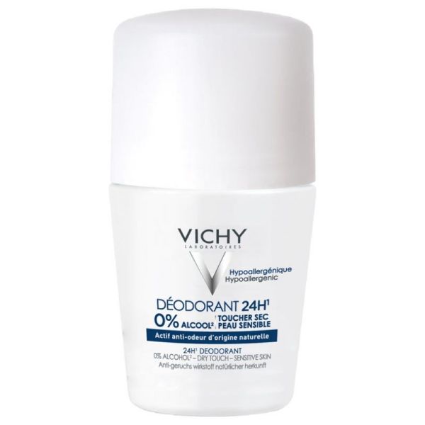 Vichy déodorant 24h toucher sec peau sensible roll-on 50 ml