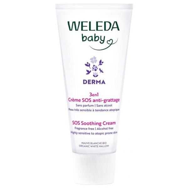 Weleda Baby Derma Crème SOS Anti-Grattage 3en1 Sans Parfum 50 ml