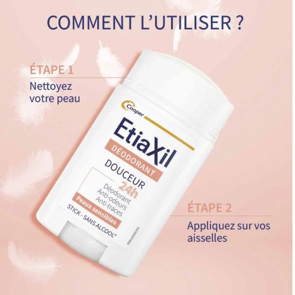 Etiaxil Déodorant stick douceur 24h peaux sensibles 40ml