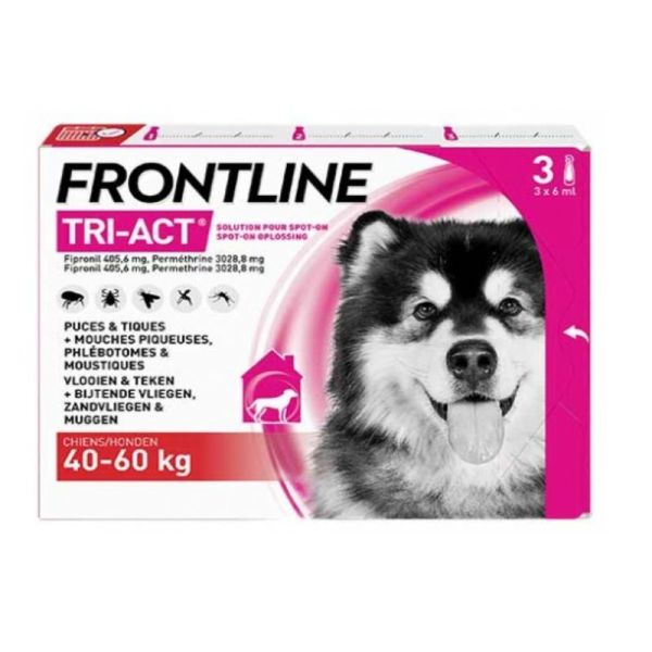 Frontline Tri-act Spot-on chien de 40-60 kg 3 Pipettes
