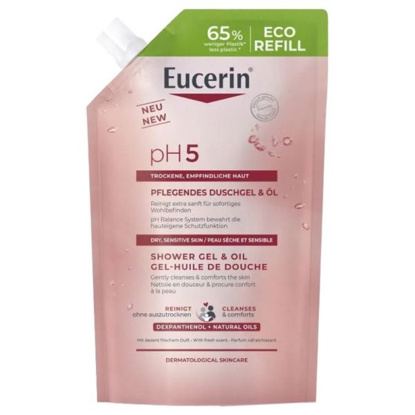 Eucerin pH5 gel-huile de douche Éco-Recharge 400 ml