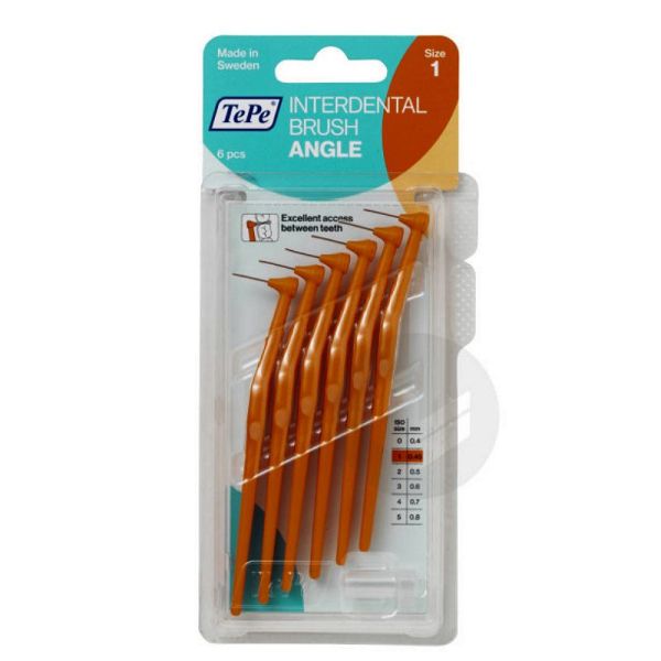 TePe brossettes interdentaires angle orange 6 unités taille 1