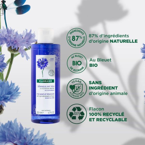 Klorane démaquillant yeux au bleuet 100ml