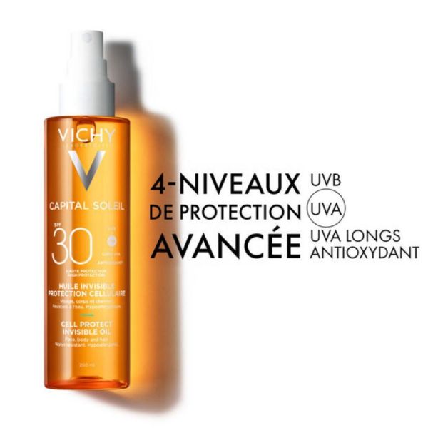 Vichy Capital Soleil  huile invisible protection cellulaire SPF30 200ml