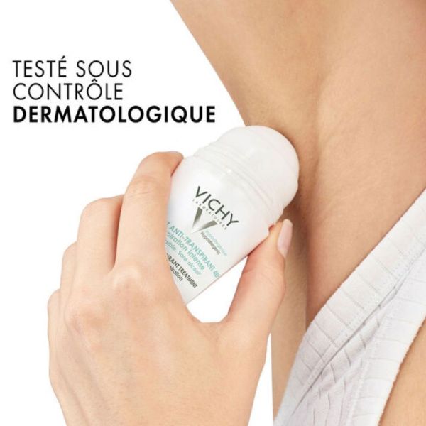 Vichy déodorant anti-transpirant 48h roll-on peaux sensibles lot de 2 x 50 ml