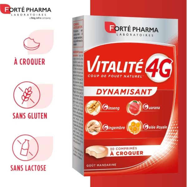 Forté Pharma Vitalité 4G dynamisant 30 comprimés à croquer