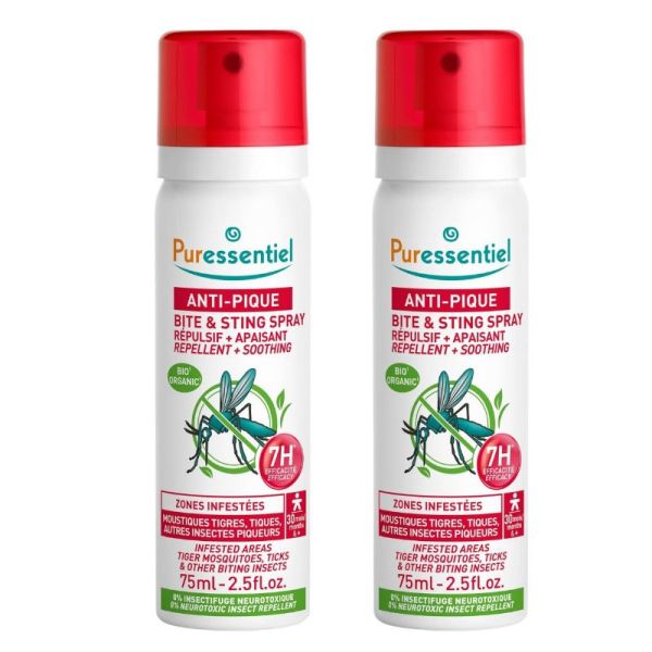 Puressentiel Anti pique spray répulsif et apaisant 2x75ml