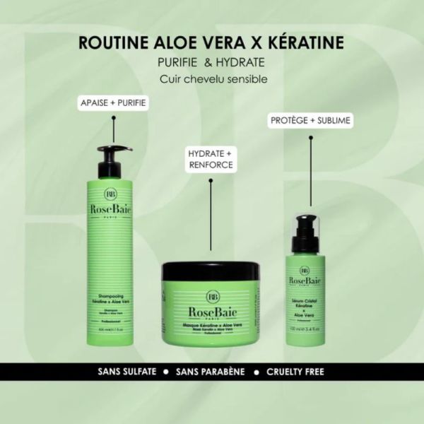 Rosebaie sérum aloe vera & kératine purification & hydratation 100ml