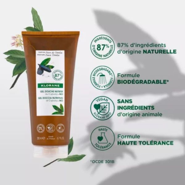 Klorane crème douche Fève de Tonka Bio nutritive 200ml