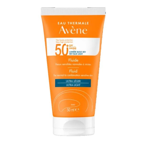Avène solaire fluide visage SPF50+ peaux sensibles normales à mixtes 50ml