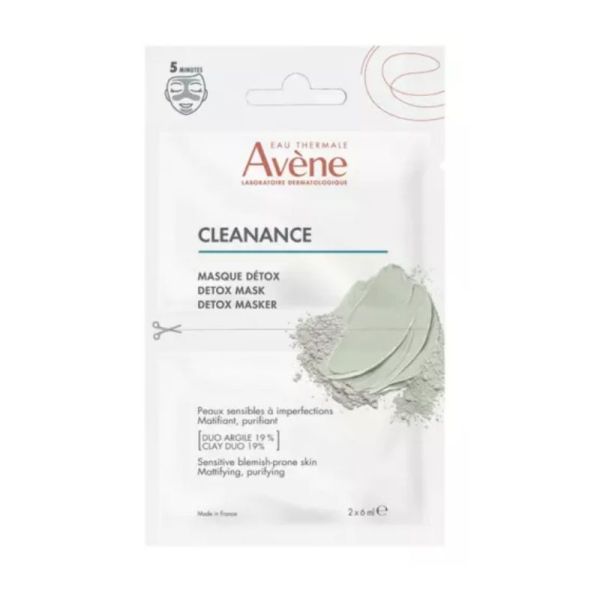 Cleanance masque détox purifiant visage peau sensible 2x6ml
