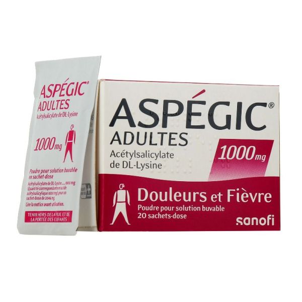 Aspégic 1 000mg adultes 20 sachets