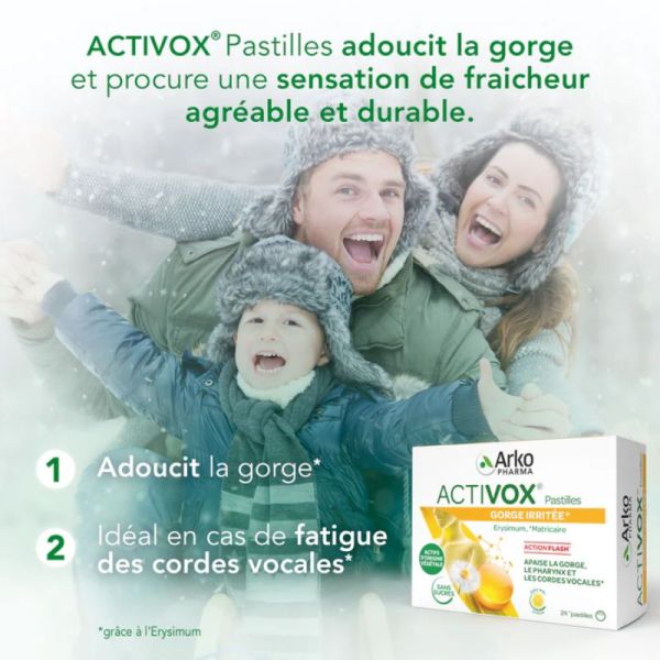 Arkopharma Activox gorge irritée 24 pastilles