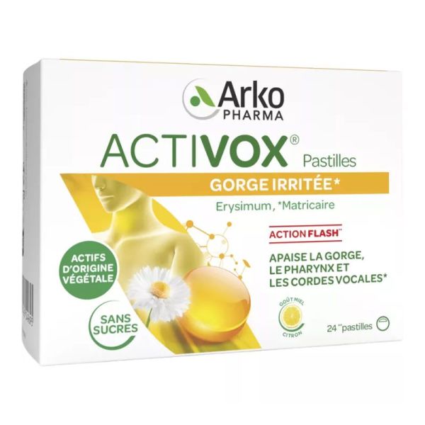 Arkopharma Activox gorge irritée 24 pastilles