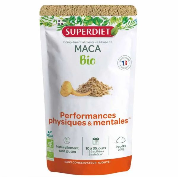 Superdiet Maca bio performances physiques et mentales 200g