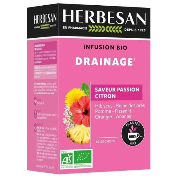 Herbesan infusion drainante bio 20 Sachets