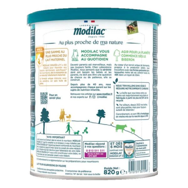 Modilac Doucea lait poudre 1er âge 0-6 mois 820g