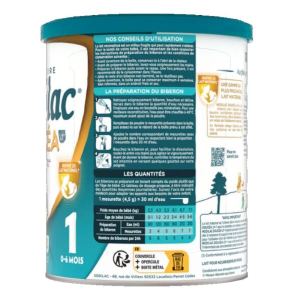 Modilac Doucea lait poudre 1er âge 0-6 mois 820g