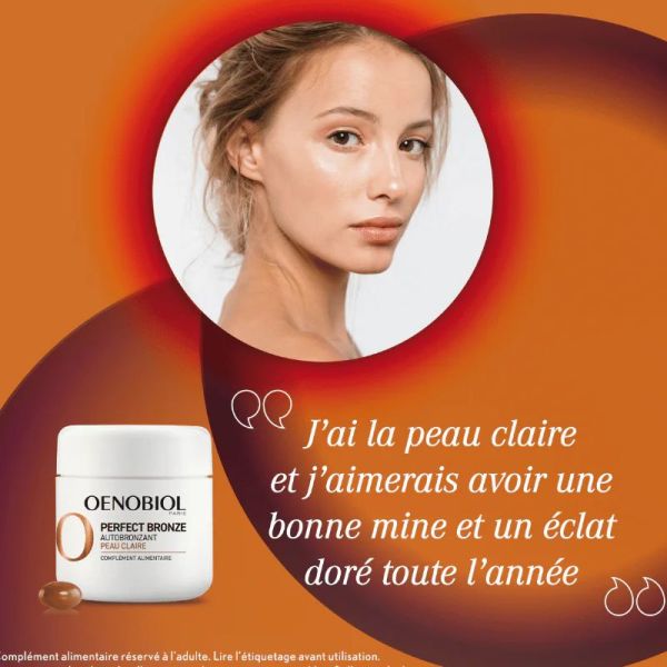 Oenobiol Perfect Bronze autobronzant 1 mois peau claire 30 capsules