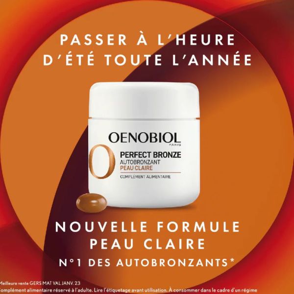 Oenobiol Perfect Bronze autobronzant 1 mois peau claire 30 capsules