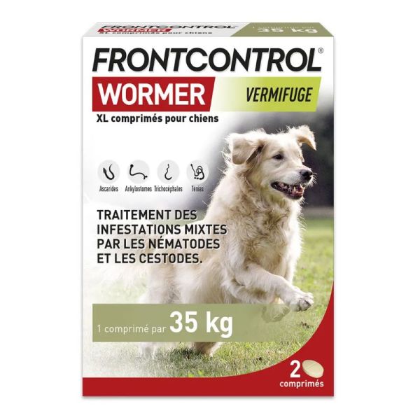 Frontline Frontcontrol-Wormer XL vermifuge pour grand chien 2 comprimés